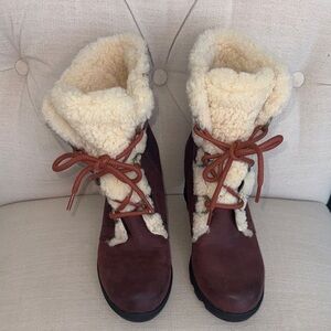 Sorel Joan of Ark- Lace-Up Winter Wedge Boots